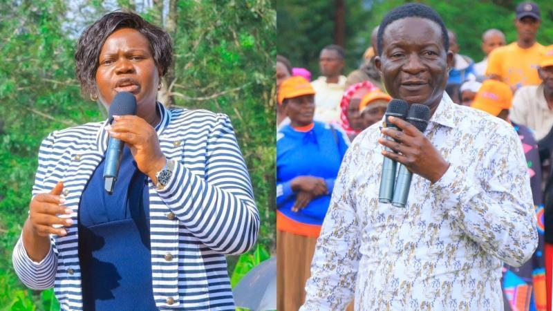 File image of Homa Bay Governor Gladys Wanga and the late Kasipul MP Charles Were