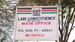 File image of Lari NG-CDF office signage