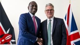 File image of President William Ruto and UK Prime Minister Keir Starmer