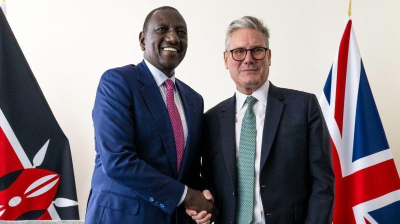 File image of President William Ruto and UK Prime Minister Keir Starmer
