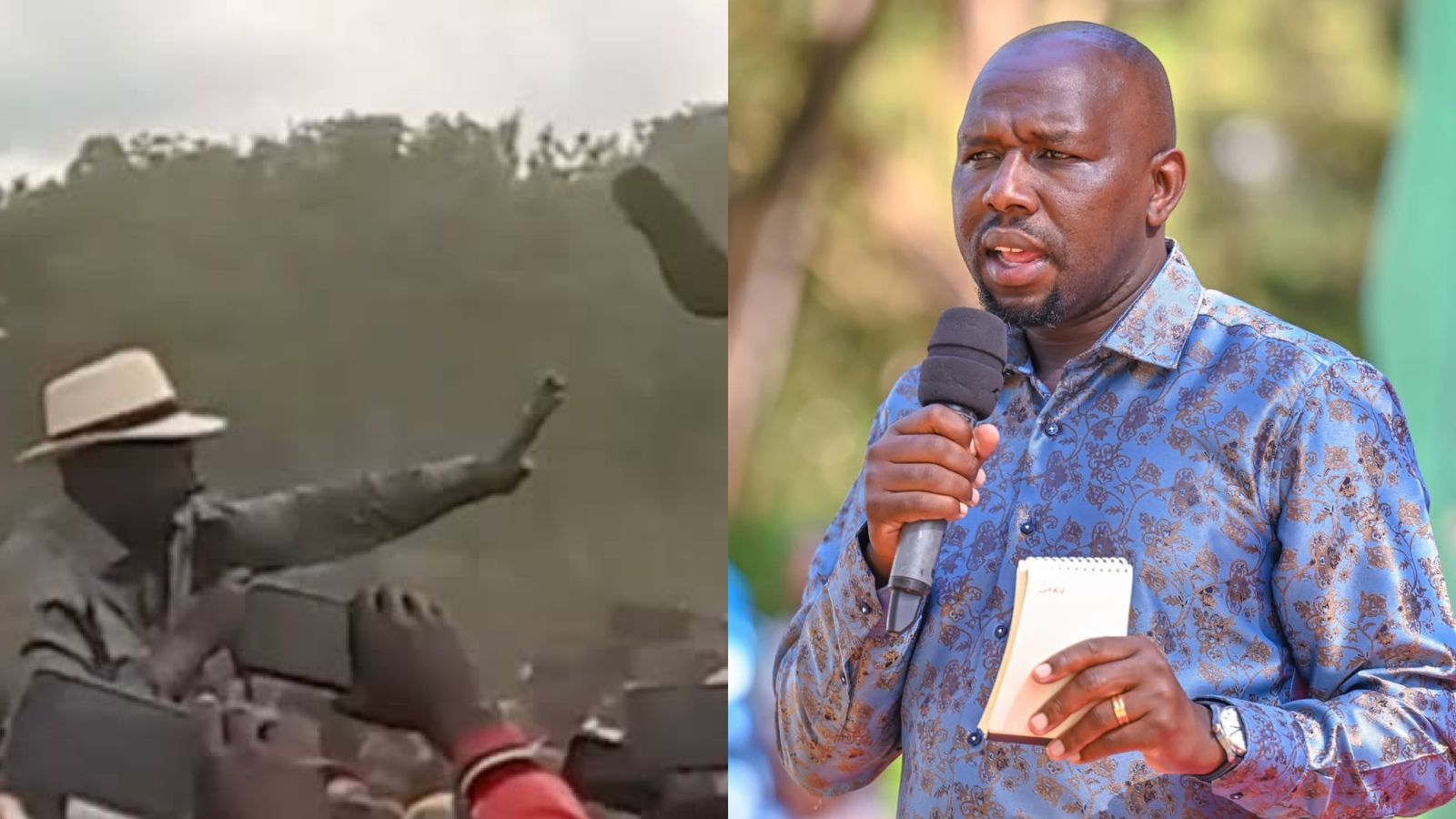 A photo collage of President William Ruto and Interior CS Kipchumba Murkomen