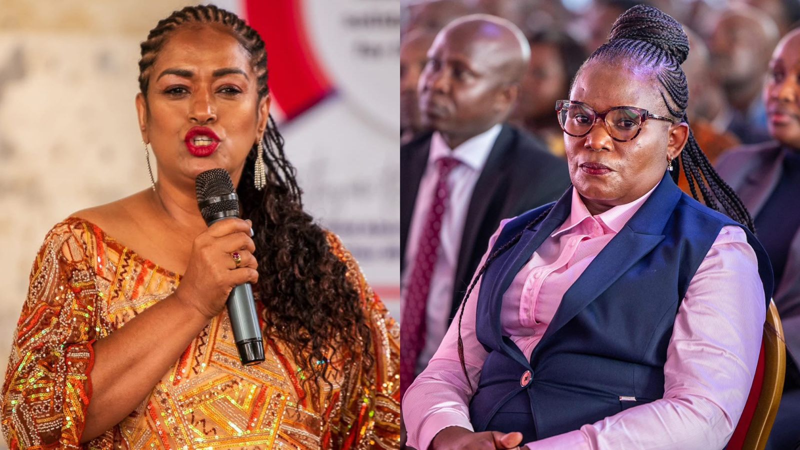 File image of Nairobi Woman Rep Esther Passaris and Kawira Mwangaza