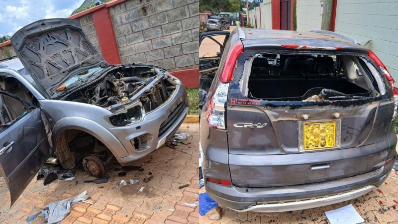 File image of vandalized EACC vehicles