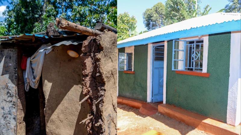 File image of the widow's old house and new house