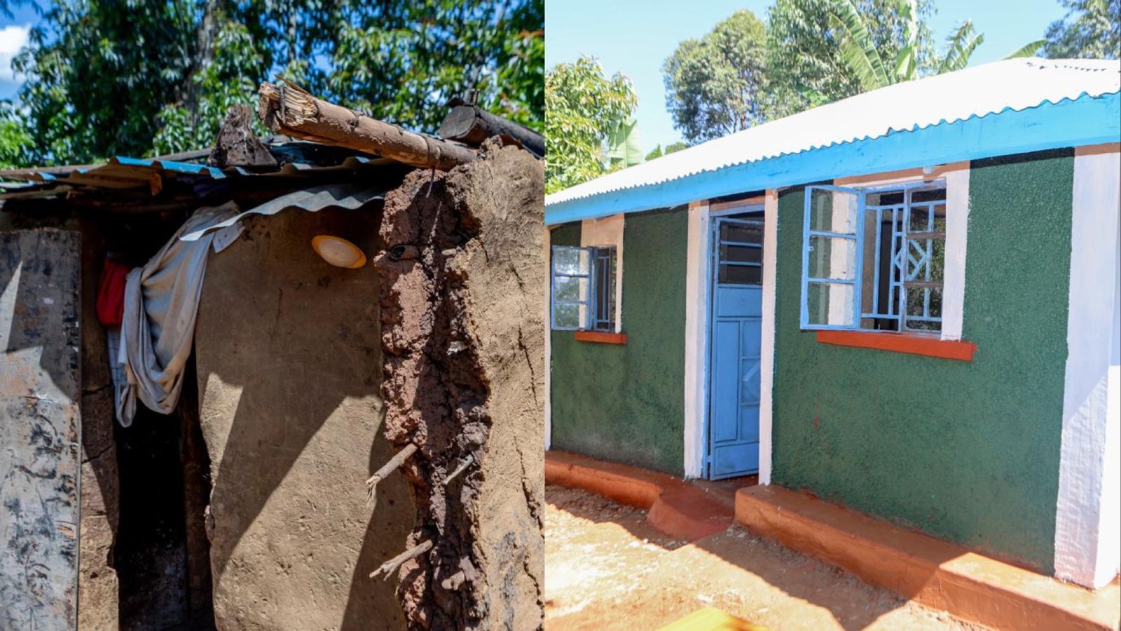 File image of the widow's old house and new house