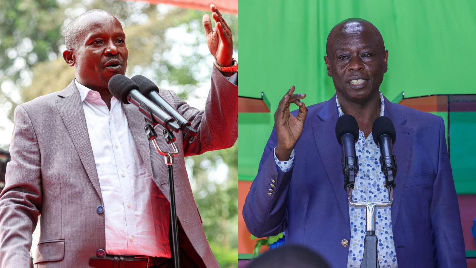 File image of Deputy President Kithure Kindiki and Rigathi Gachagua