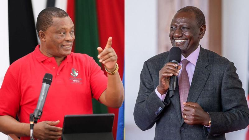 File image of former CS Justin Muturi and President William Ruto