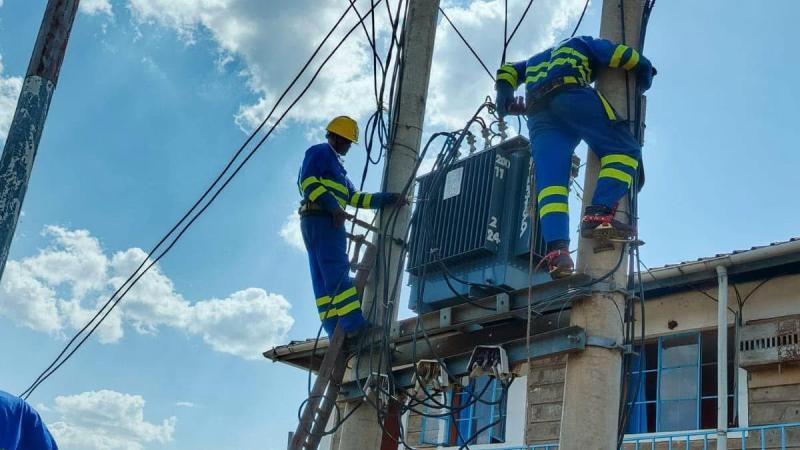 File image of Kenya Power engineers at work