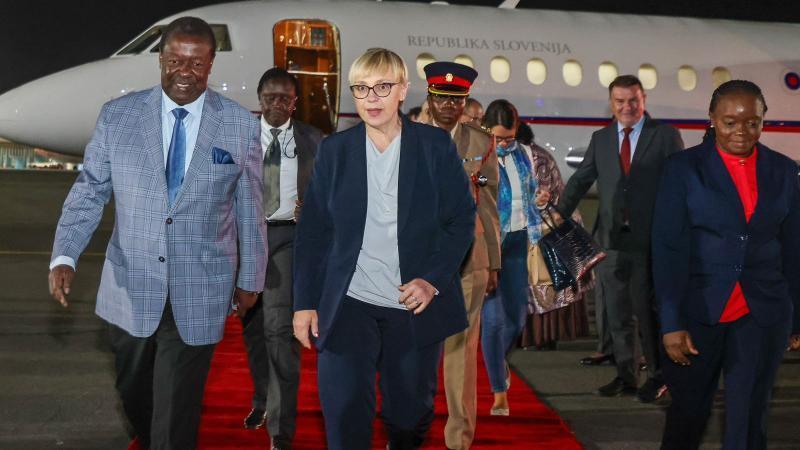 File image of Prime Cabinet Secretary Musalia Mudavadi, Slovenian President Pirc Musar and Environment CS Deborah Barasa