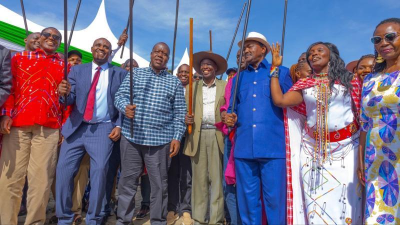 File image of leaders including Kalonzo Musyoka and Fred Matiang'i at Rigathi Gachagua's Wamunyoro residence