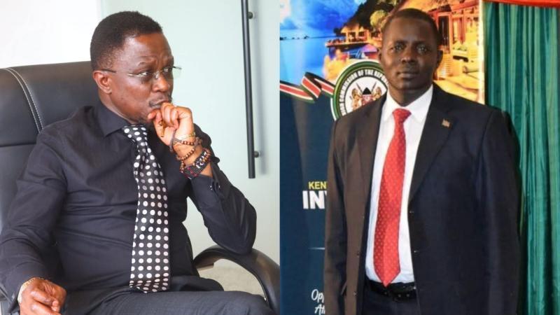 File image of Ababu Namwamba and Corporal Jonah Kemboi Rotich