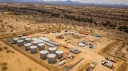 File image of an oil exploration and storage facility in Turkana Kenya