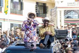 File image of President William Ruto and ODM leader Raila Odinga.