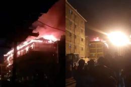 Photocollage of a fire incident in Kawangware.