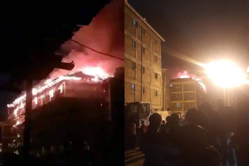Photocollage of a fire incident in Kawangware.