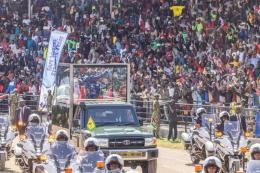 President William Ruto at Raila Odinga stadium in Homa Bay County.