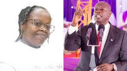 File image of Rose Njeri and former Deputy President Rigathi Gachagua