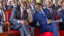 File image of President William Ruto and Siaya Governor James Orengo