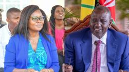 File image of Embu Governor Cecily Mbarire and President William Ruto