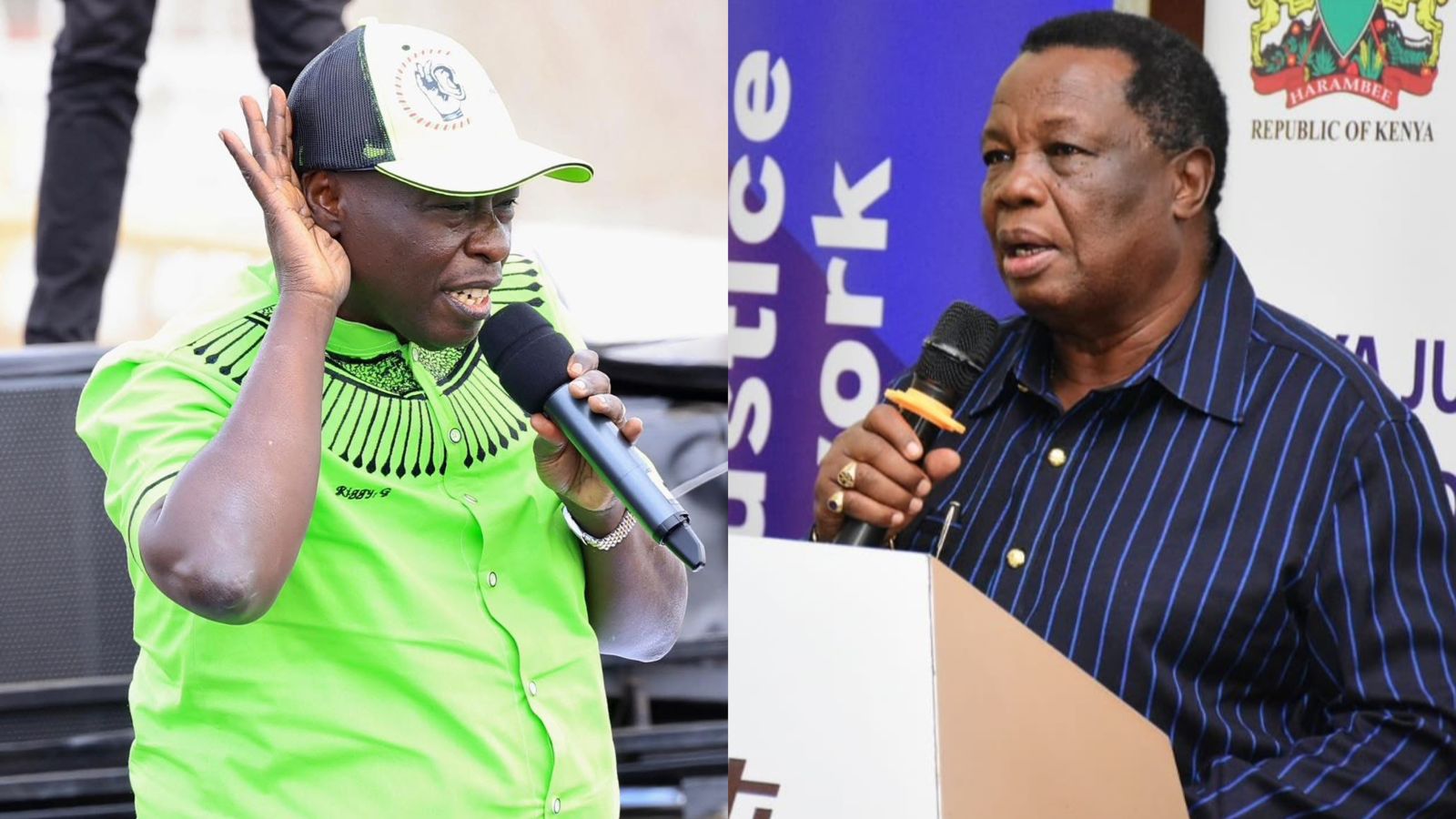 File image of Rigathi Gachagua and Francis Atwoli