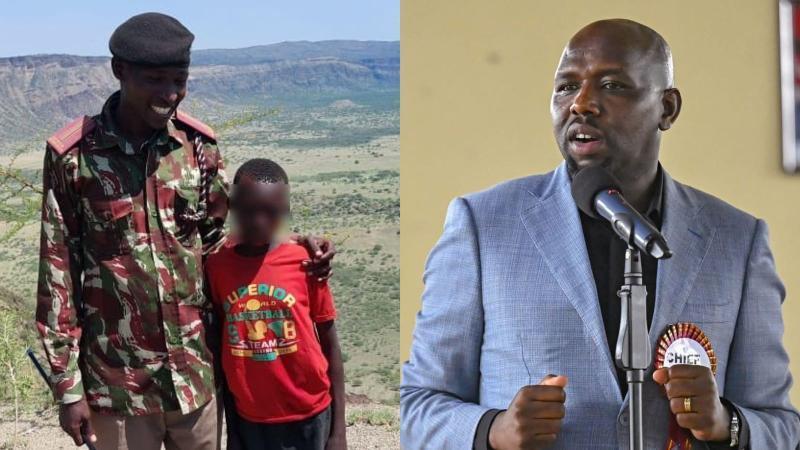 File image of the rescued teenager and Interior Cabinet Secretary Kipchumba Murkomen