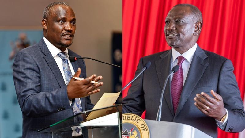 File image of Treasury CS John Mbadi and President William Ruto