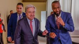 File image of United Nations Secretary General António Guterres and Mining Cabinet Secretary Hassan Joho