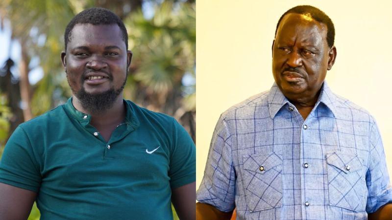 File image of Albert Ojwang and Azimio leader Raila Odinga