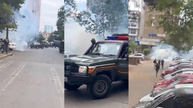 File image of protests in Nairobi CBD