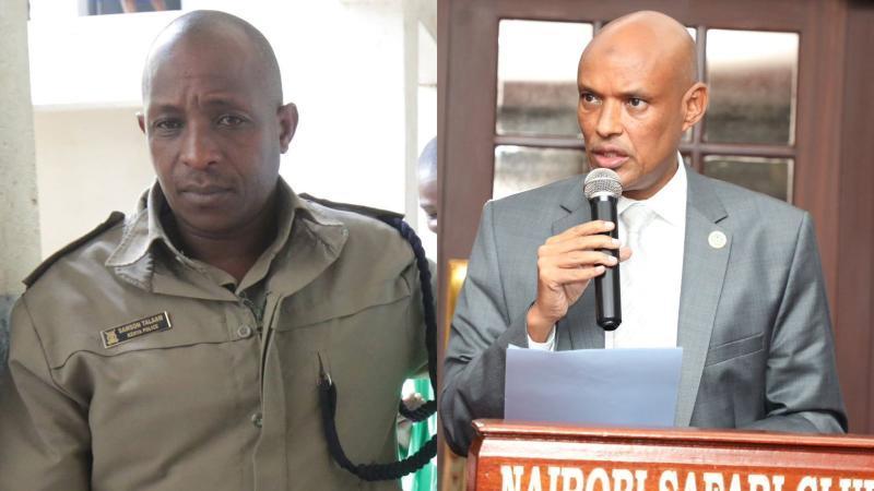 File image of Central Police Station OCS Samson Talaam and DCI boss Mohamed Amin