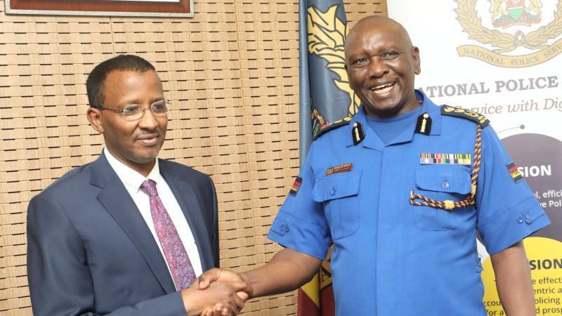 File image of IPOA Chairman Ahmed Issack and Inspector General Douglas Kanja