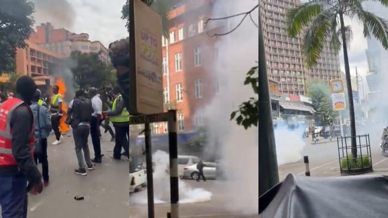 File image of protests in Nairobi CBD