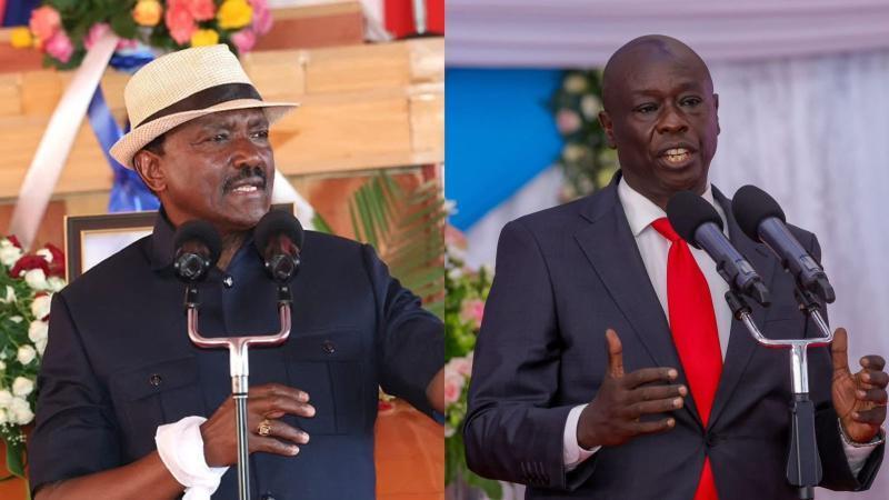 File image of Wiper leader Kalonzo Musyoka and former Deputy President Rigathi Gachagua