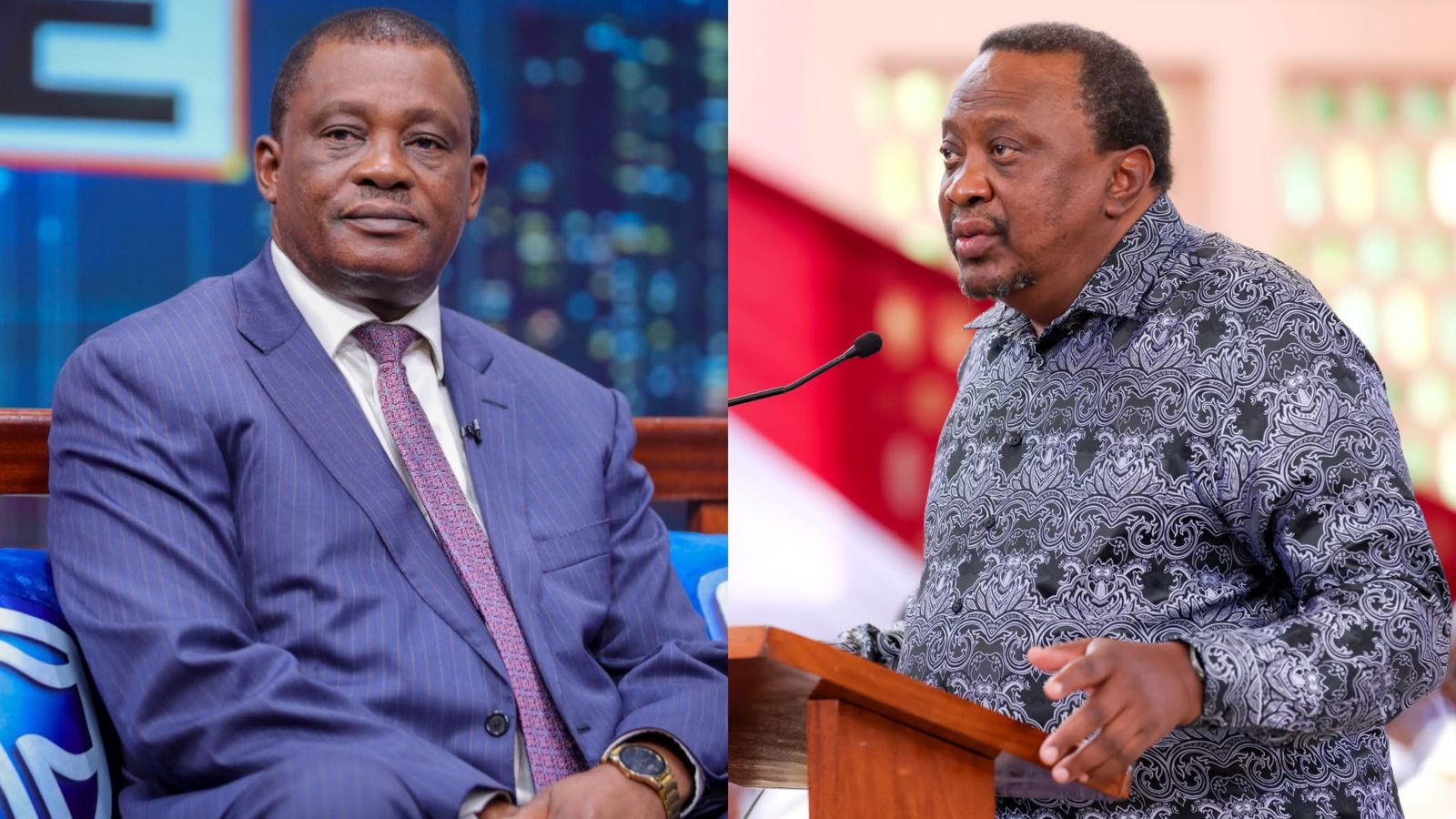 File image of Justin Muturi and former President Uhuru Kenyatta