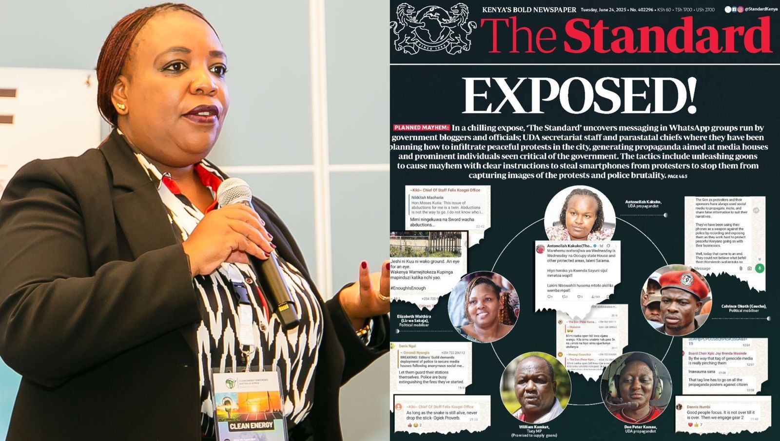 File image of Joy Mdivo and The Standard newspaper