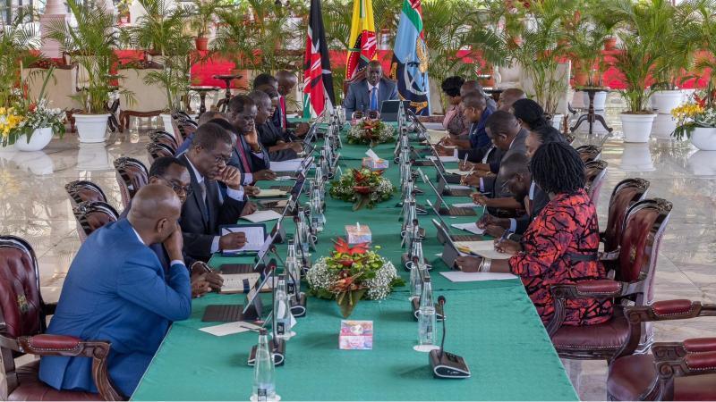 File image of President William Ruto chairing a past Cabinet meeting