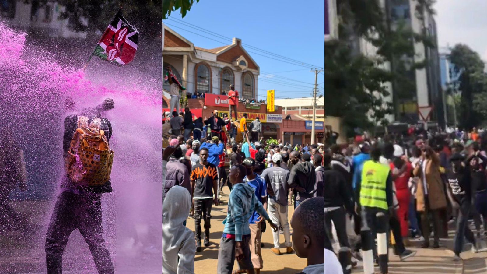 File image of protestors during Wednesday's demos