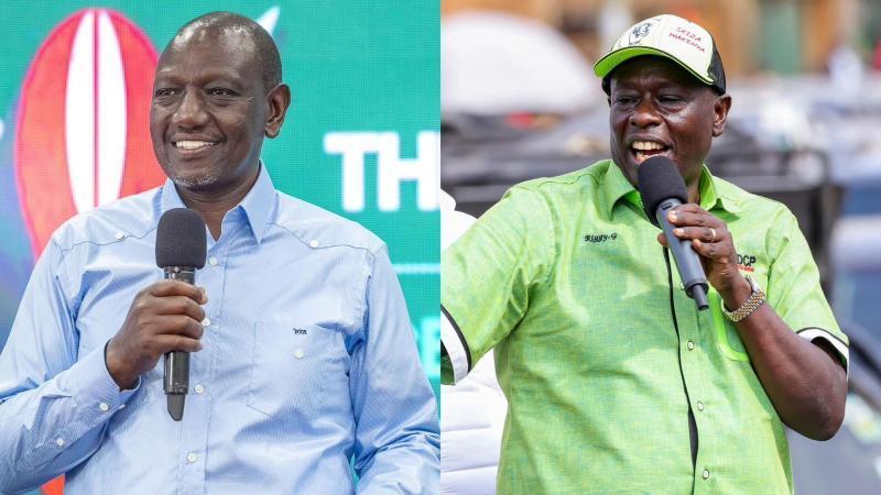 File image of President William Ruto and former Deputy President Rigathi Gachagua