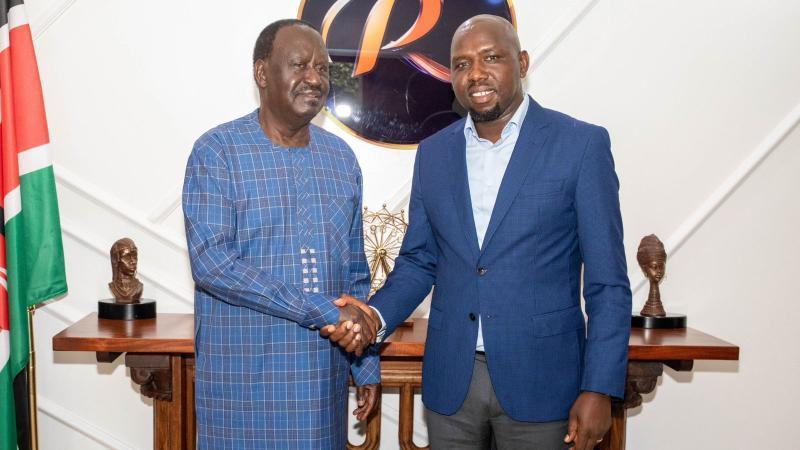 File image of ODM leader Raila Odinga and Interior CS Kipchumba Murkomen