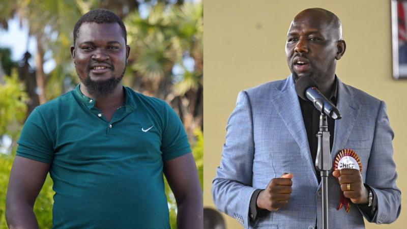 File image of Albert Ojwang and Interior CS Kipchumba Murkomen