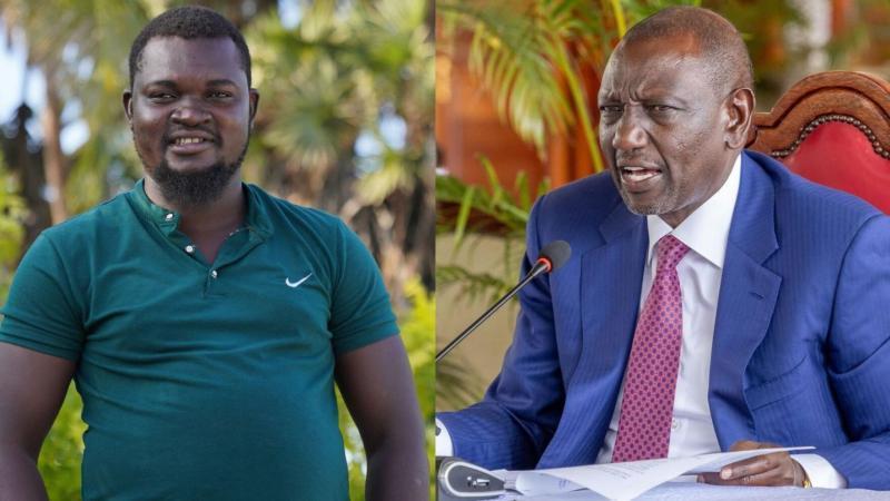 File image of Albert Ojwang and President William Ruto