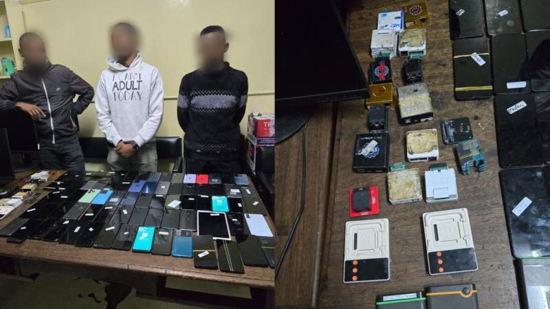 File image of the suspects and recovered items