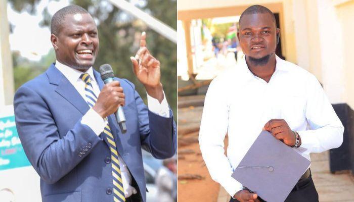 File image of Kiharu MP Ndindi Nyoro (left) and Albert Ojwang.