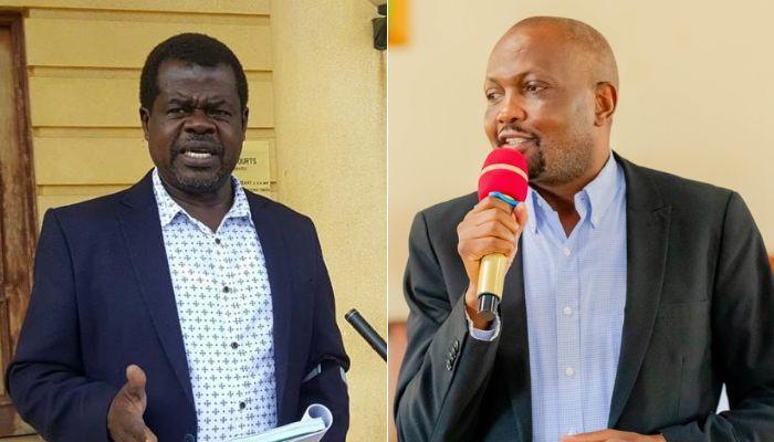 File image of Busia Senator Okiyah Omtatah (left) and Moses Kuria.