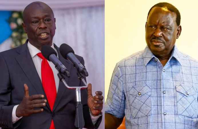 File image of former Deputy President Rigathi Gachagua and ODM leader Raila Odinga