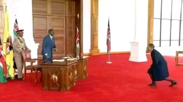 File image of Dorcas Oduor and President William Ruto.
