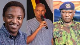 File image of Ndiang'ui Kinyagia, DCI boss Mohamed Amin and IG Douglas Kanja