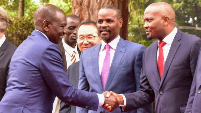 File image of President William Ruto and Moses Kuria
