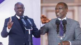 File image of former Deputy President Rigathi Gachagua and President William Ruto