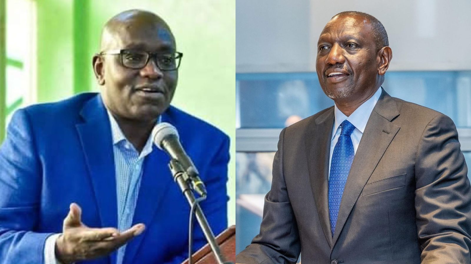 File image of Third Way Alliance party leader Ekuru Aukot and President William Ruto